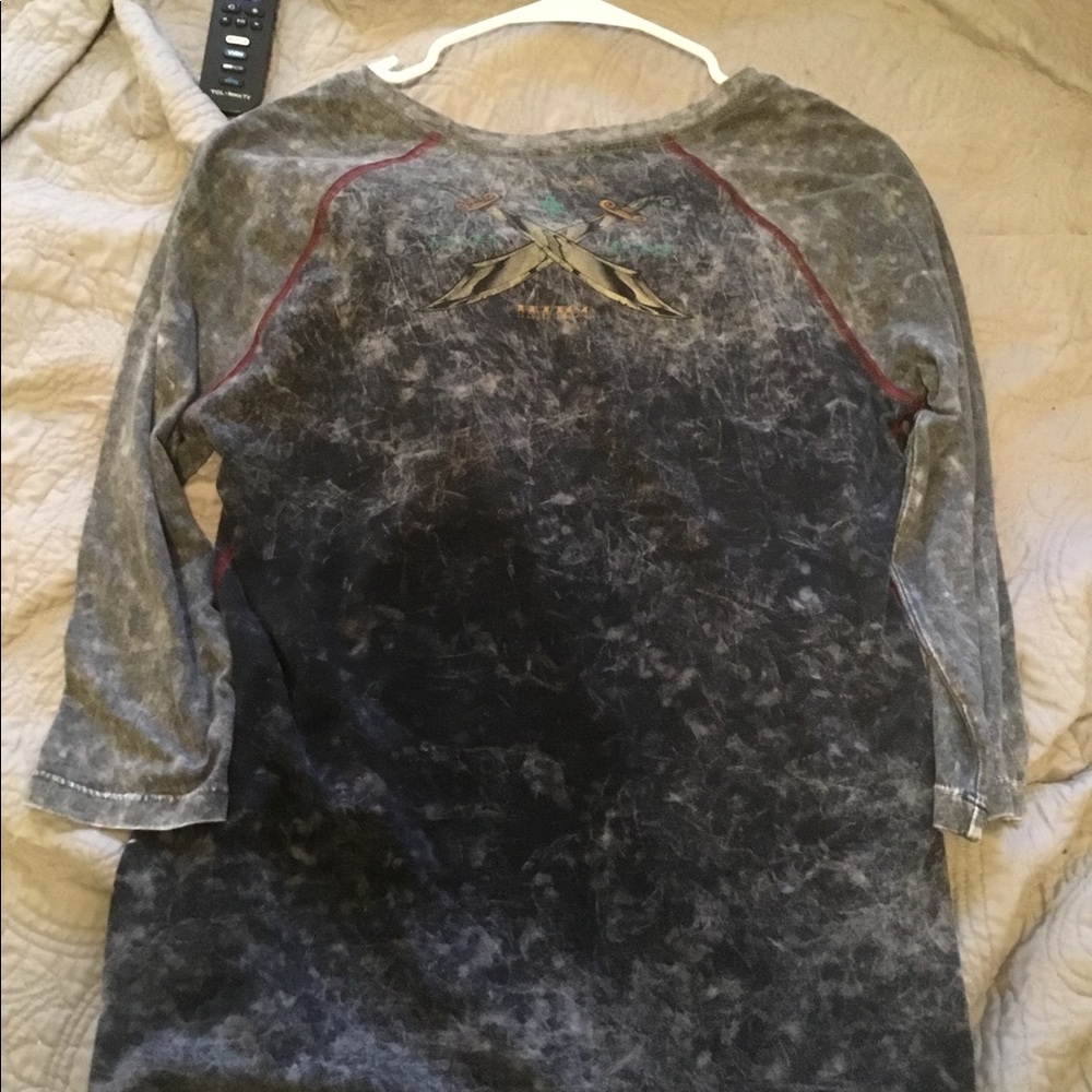 3/4 sleeve affliction shirt - Picture 2 of 2
